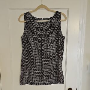 Loft Black and White Sleeveless Top